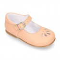 FLOWER design Girl OKAA little Mary Jane shoes with buckle fastening in soft leather.