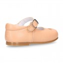 FLOWER design Girl OKAA little Mary Jane shoes with buckle fastening in soft leather.