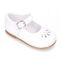 FLOWER design Girl OKAA little Mary Jane shoes with buckle fastening in soft leather.