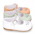 FLOWER design Girl OKAA little Mary Jane shoes with buckle fastening in soft leather.