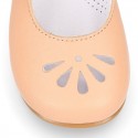 FLOWER design Girl OKAA little Mary Jane shoes with buckle fastening in soft leather.