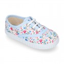 FLOWER print design Cotton canvas kids Bamba shoes.