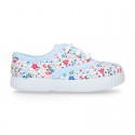 FLOWER print design Cotton canvas kids Bamba shoes.