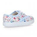 FLOWER print design Cotton canvas kids Bamba shoes.