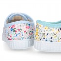 FLOWER print design Cotton canvas kids Bamba shoes.