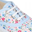 FLOWER print design Cotton canvas kids Bamba shoes.