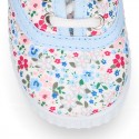 FLOWER print design Cotton canvas kids Bamba shoes.