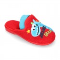 DINOS print Terry cloth Home shoes with elastic strap.