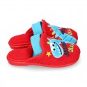 DINOS print Terry cloth Home shoes with elastic strap.