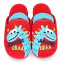 DINOS print Terry cloth Home shoes with elastic strap.