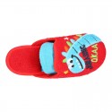 DINOS print Terry cloth Home shoes with elastic strap.