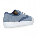 Cotton canvas kids Bamba shoes with laces and TOE CAP.