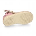 LINEN Cotton canvas little espadrille shoes with RIBBON design for girls.