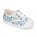 Kids LIBERTY Cotton canvas Sneaker shoes with toe cap.