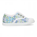 Kids LIBERTY Cotton canvas Sneaker shoes with toe cap.