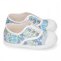 Kids LIBERTY Cotton canvas Sneaker shoes with toe cap.