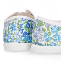 Kids LIBERTY Cotton canvas Sneaker shoes with toe cap.