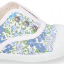 Kids LIBERTY Cotton canvas Sneaker shoes with toe cap.