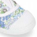 Kids LIBERTY Cotton canvas Sneaker shoes with toe cap.