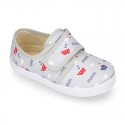 Cotton canvas Bamba type shoes with laceless and BOATS design.