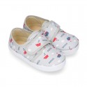Cotton canvas Bamba type shoes with laceless and BOATS design.