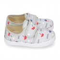 Cotton canvas Bamba type shoes with laceless and BOATS design.