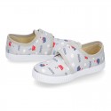 Cotton canvas Bamba type shoes with laceless and BOATS design.