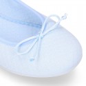 SQUARE design cotton Home Ballet flat shoes with ribbon.