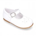 Chopped design kids OKAA little Mary Jane shoes with buckle fastening in nappa leather.