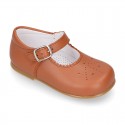 Chopped design kids OKAA little Mary Jane shoes with buckle fastening in nappa leather.