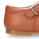 Chopped design kids OKAA little Mary Jane shoes with buckle fastening in nappa leather.