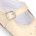 Chopped design kids OKAA little Mary Jane shoes with buckle fastening in nappa leather.