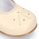 Chopped design kids OKAA little Mary Jane shoes with buckle fastening in nappa leather.