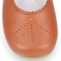 Chopped design kids OKAA little Mary Jane shoes with buckle fastening in nappa leather.