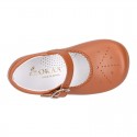 Chopped design kids OKAA little Mary Jane shoes with buckle fastening in nappa leather.