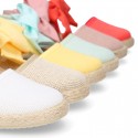 LINEN canvas espadrille shoes in fashion colors.