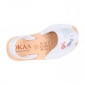 Embroidery leather Kids Menorquina sandals with rear strap.