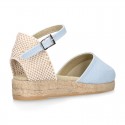 TRENDY colors Cotton Canvas Girl espadrilles with buckle fastening.