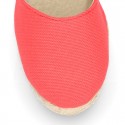 CORAL Cotton Canvas Girl espadrilles with buckle fastening.