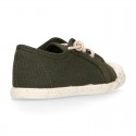 RECYCLED Canvas Kids Sneaker shoes laceless and with toe cap.