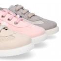 Tenis niños combinado en lona y cordones. Edición especial.