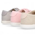 Tenis niños combinado en lona y cordones. Edición especial.