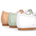 Girl T-Strap Mary Jane shoes in EXTRA SOFT leather with double perforated design.