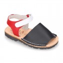 New Menorquina sandals with hook and loop strap in three colors.