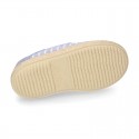 Stripes print Cotton canvas kids espadrille shoes.