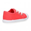 COTTON canvas Kids sneaker shoes with laces closure and toe cap.