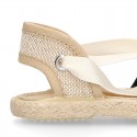 Cotton and linen canvas espadrille shoes GOYESCA style with crossed ties.