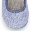 ORGANIC Terry cloth Home little Mary Jane shoes with hook and loop strap.