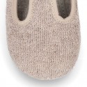 ORGANIC Terry cloth Home little T-Bar shoes with hook and loop strap.