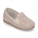 ORGANIC Terry cloth Home little KUNF FU style shoes with elastics bands.